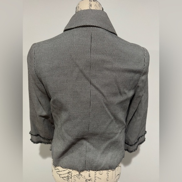 Magaschoni textured short jacket blazer Women’s size 10 Gray Black - Picture 4 of 10
